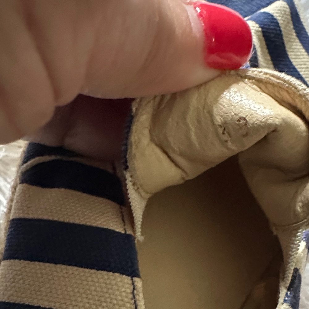 M. Gemi Blue and Cream Striped Espadrilles - Picture 5 of 5